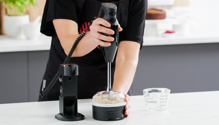 Blitzing nuts with a Bamix stick blender Kitchen Warehouse